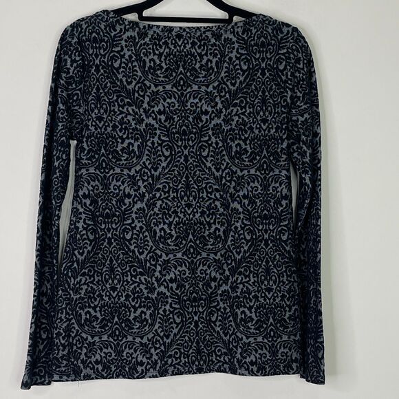 LOFT Lacy Jacquard Long Sleeve Tee Women's Size XS - Picture 5 of 6